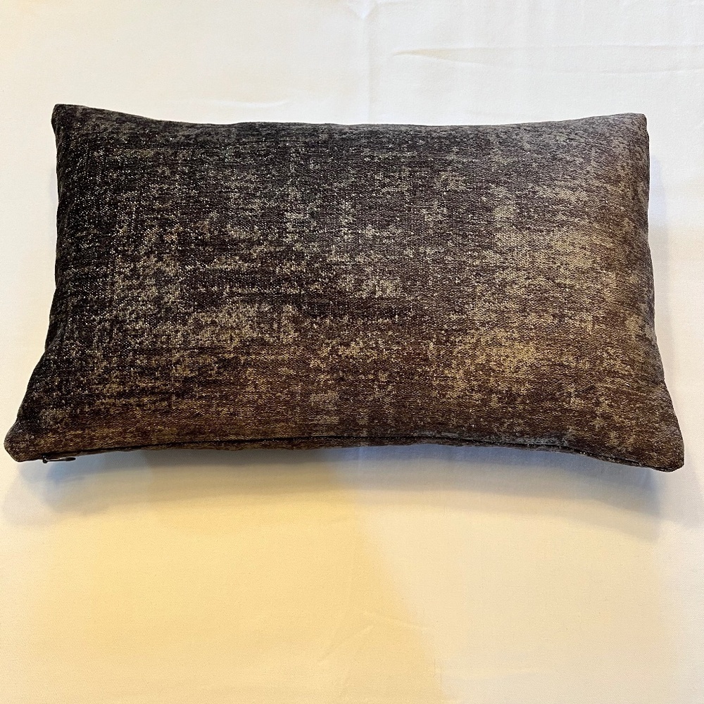 *FIRM PRICE* RESTORATION HARDWARE BROWN ITALIAN MOTTLED CHENILLE LUMBAR PILLOW - Picture 3 of 11